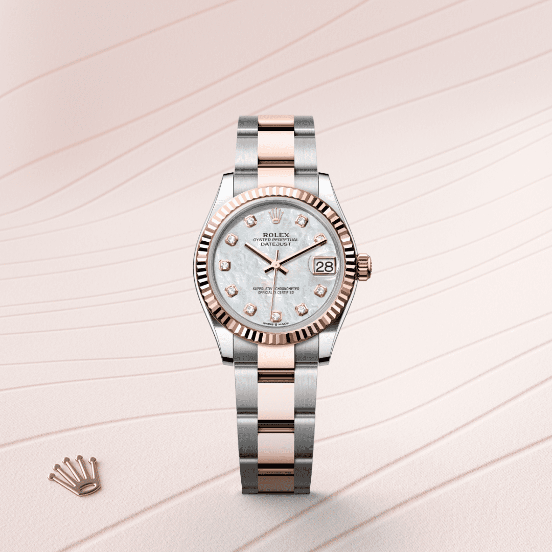 Rolex Datejust 31 Oyster, 31 mm, Oystersteel çelik ve Everose altın M278271-0025