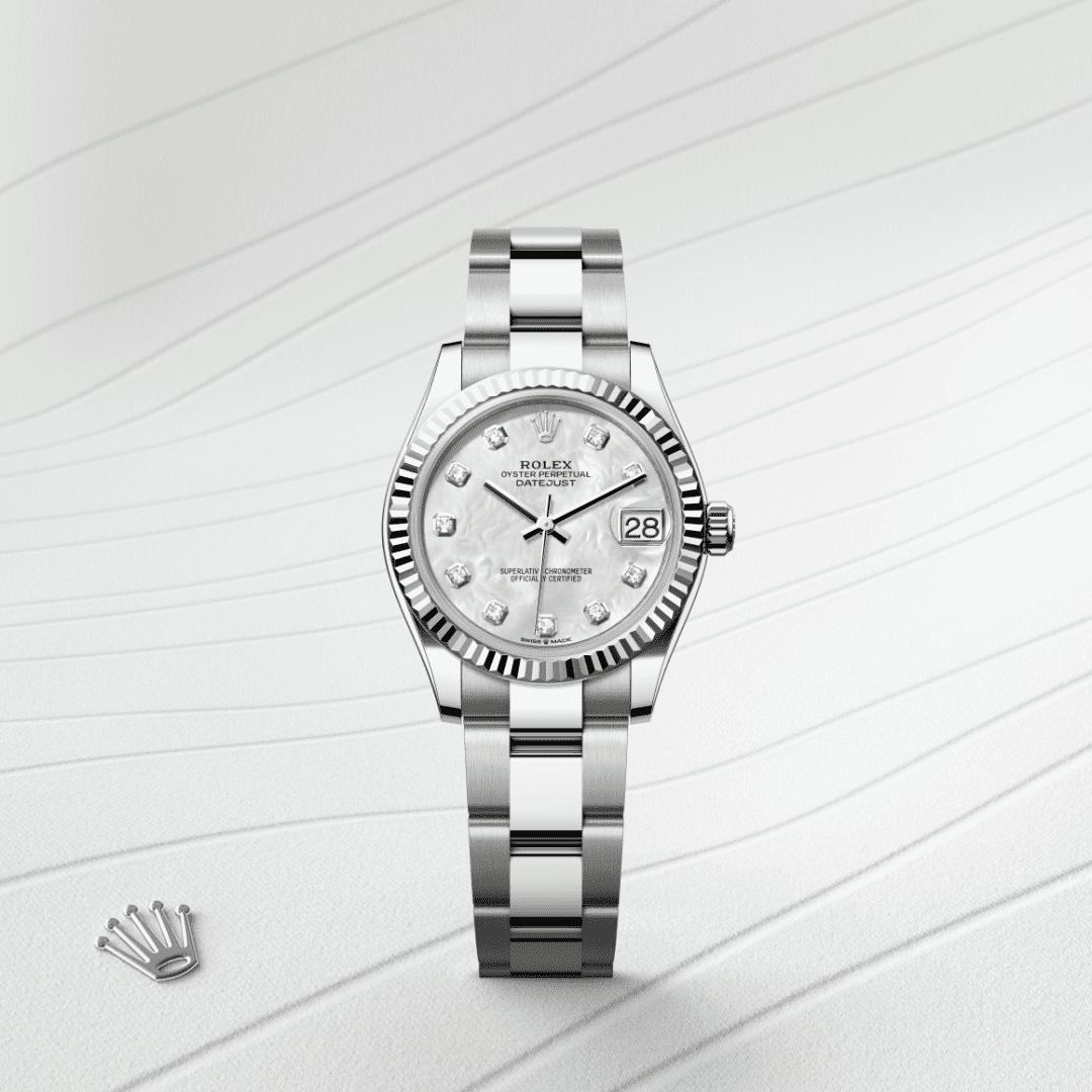 Rolex Datejust 31 Oyster, 31 mm, Oystersteel çelik ve beyaz altın M278274-0005