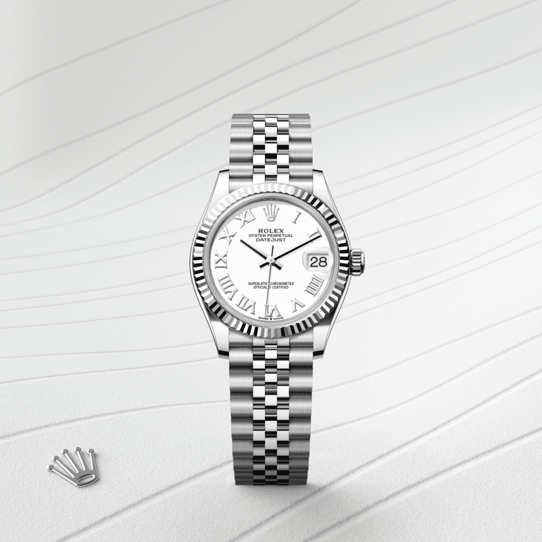 Rolex Datejust 31 Oyster, 31 mm, Oystersteel çelik ve beyaz altın M278274-0010