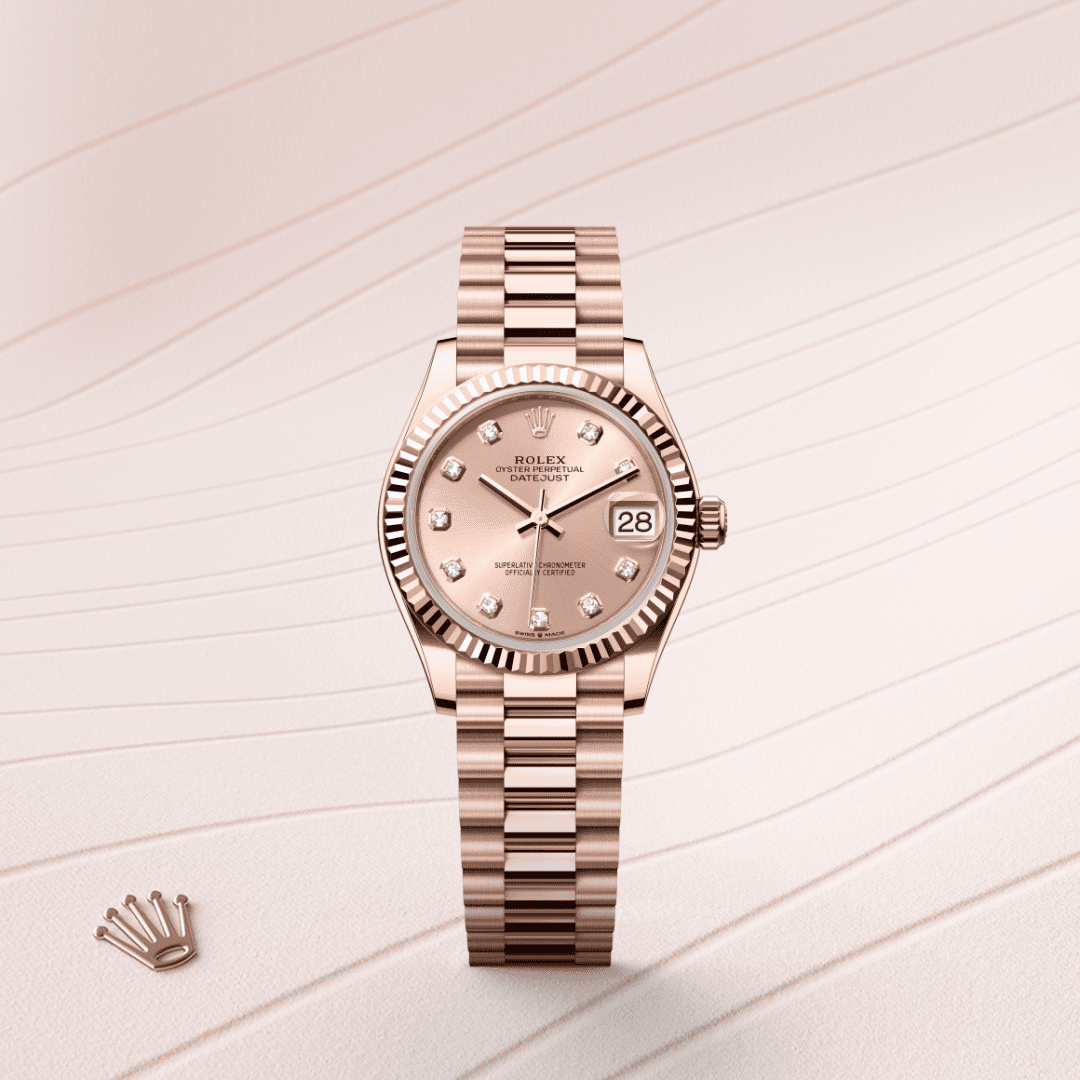 Rolex Datejust 31 Oyster, 31 mm, Everose altın M278275-0031
