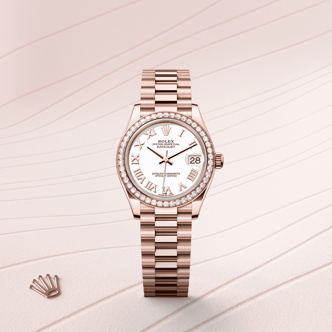 Rolex Datejust 31 Oyster, 31 mm, Everose altın ve pırlanta M278285RBR-0008