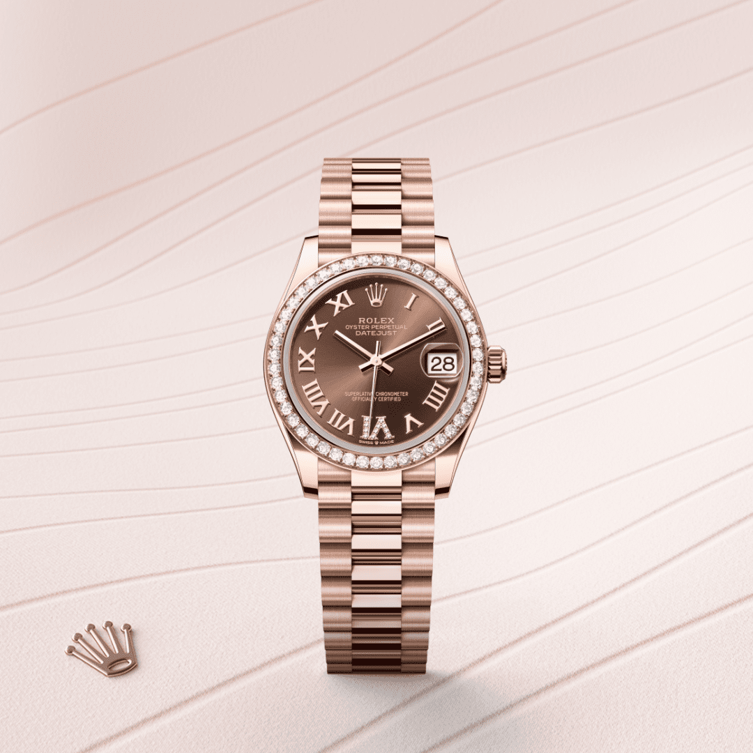 Rolex Datejust 31 Oyster, 31 mm, Everose altın ve pırlanta M278285RBR-0016