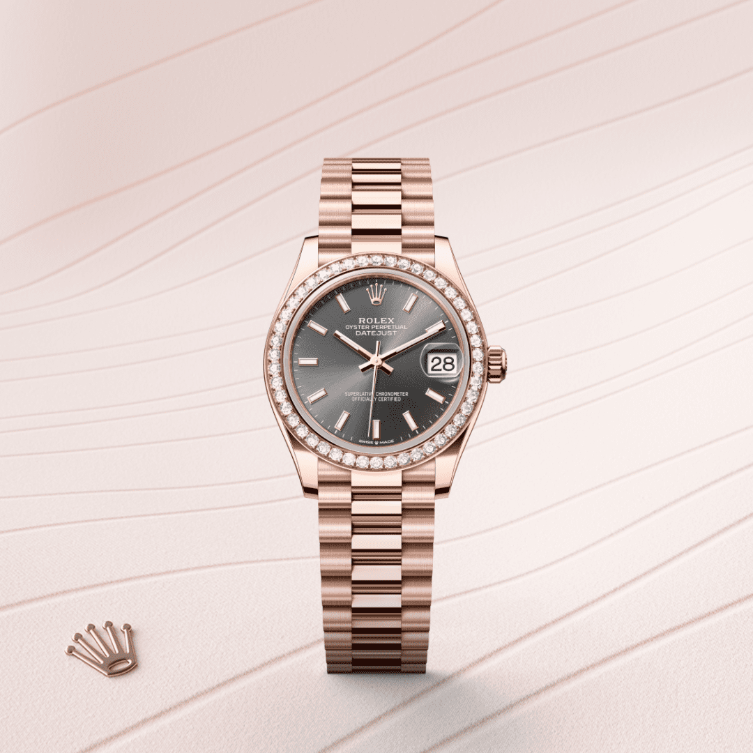 Rolex Datejust 31 Oyster, 31 mm, Everose altın ve pırlanta M278285RBR-0021