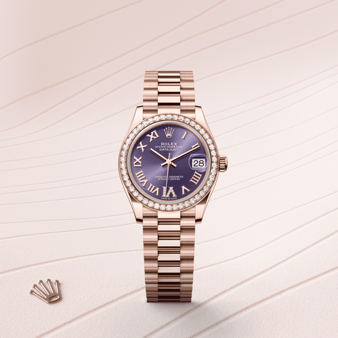 Rolex Datejust 31 Oyster, 31 mm, Everose altın ve pırlanta M278285RBR-0023