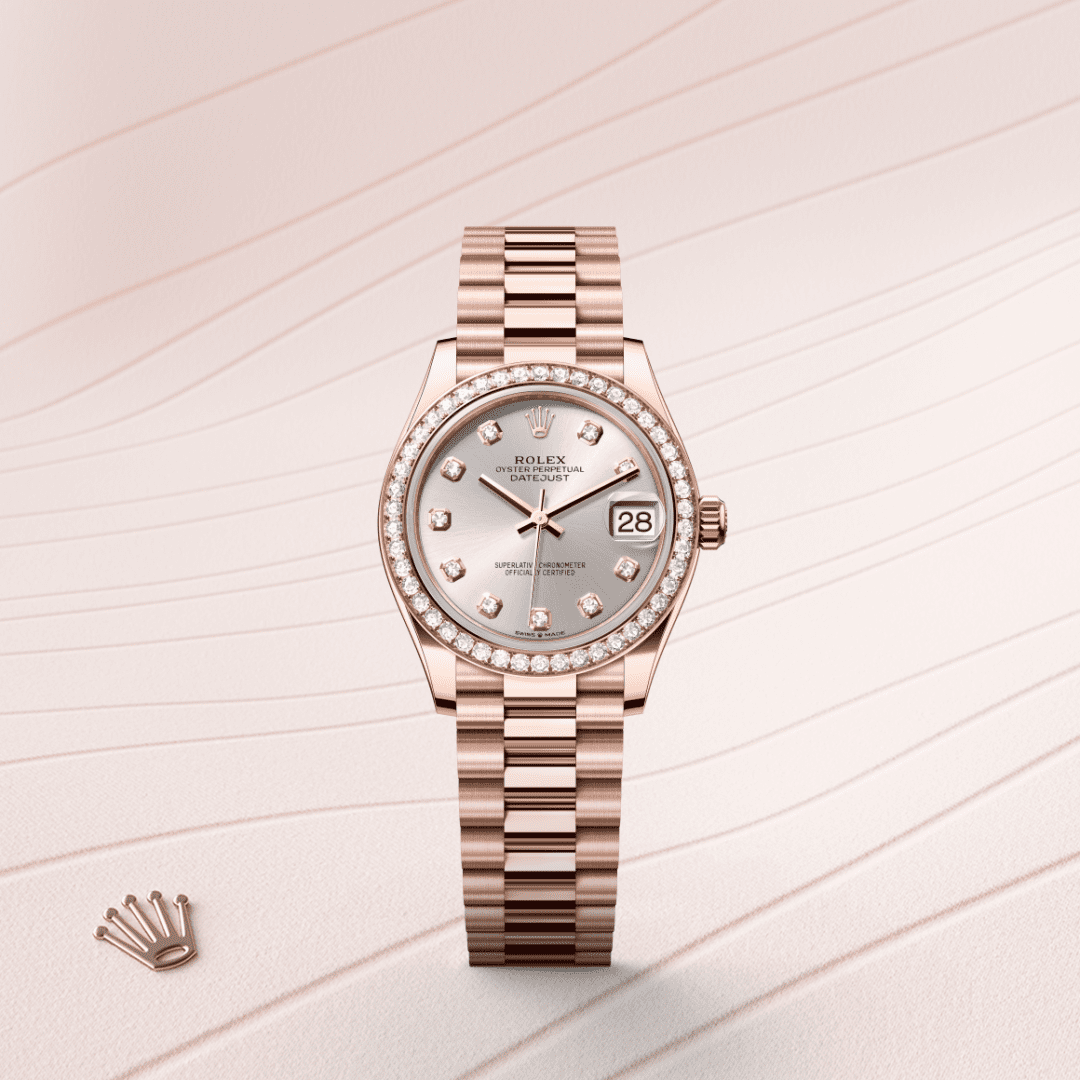 Rolex Datejust 31 Oyster, 31 mm, Everose altın ve pırlanta M278285RBR-0030