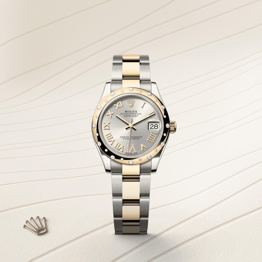 Rolex Datejust 31 Oyster, 31 mm, Oystersteel çelik, sarı altın ve pırlanta M278343RBR-0003