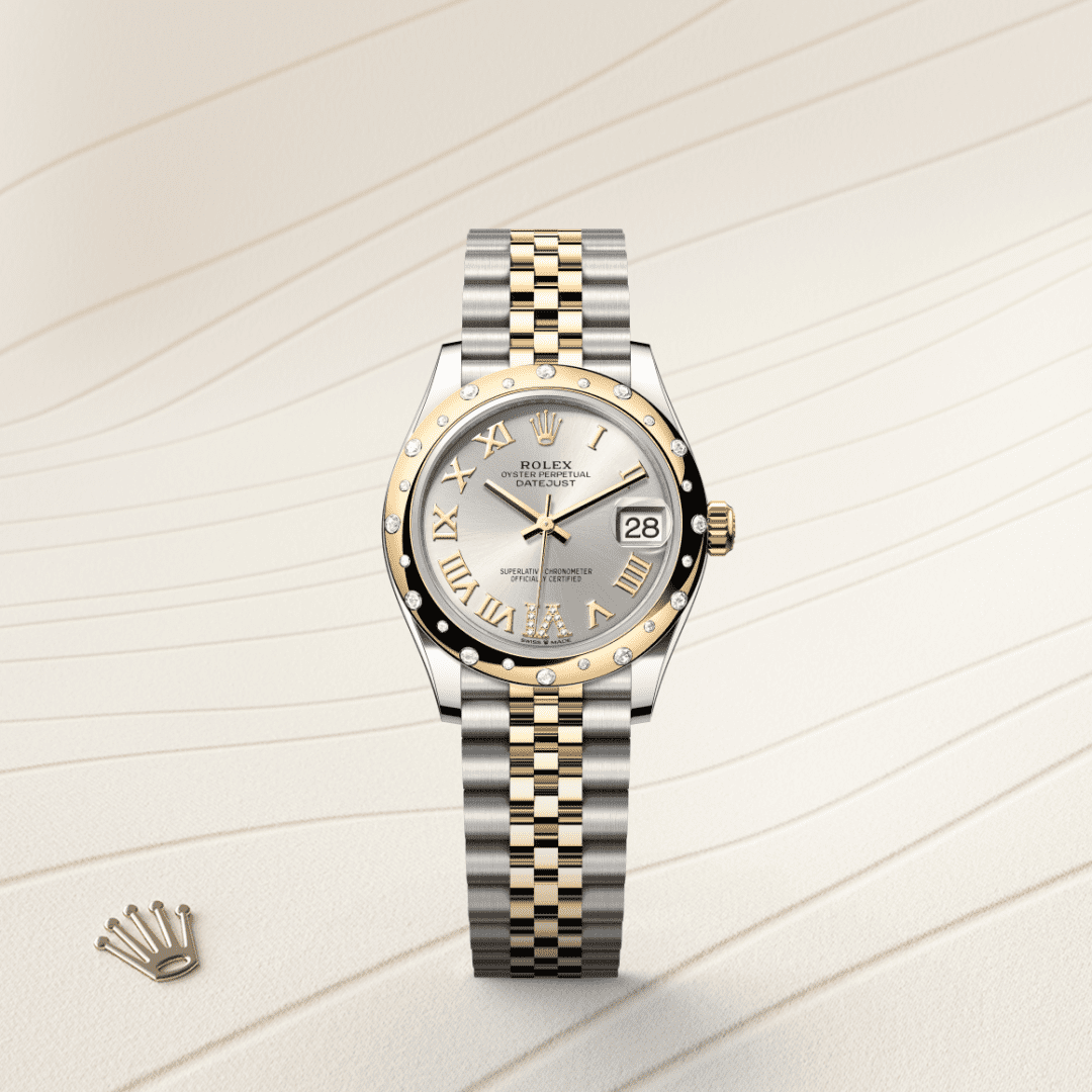 Rolex Datejust 31 Oyster, 31 mm, Oystersteel çelik, sarı altın ve pırlanta M278343RBR-0004