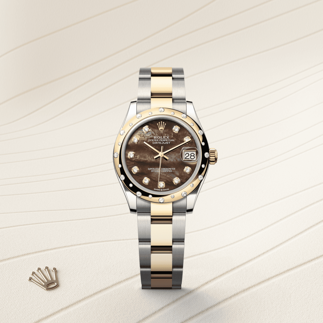 Rolex Datejust 31 Oyster, 31 mm, Oystersteel çelik, sarı altın ve pırlanta M278343RBR-0023