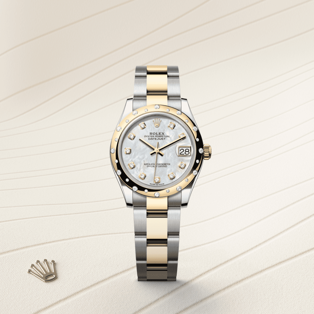 Rolex Datejust 31 Oyster, 31 mm, Oystersteel çelik, sarı altın ve pırlanta M278343RBR-0027