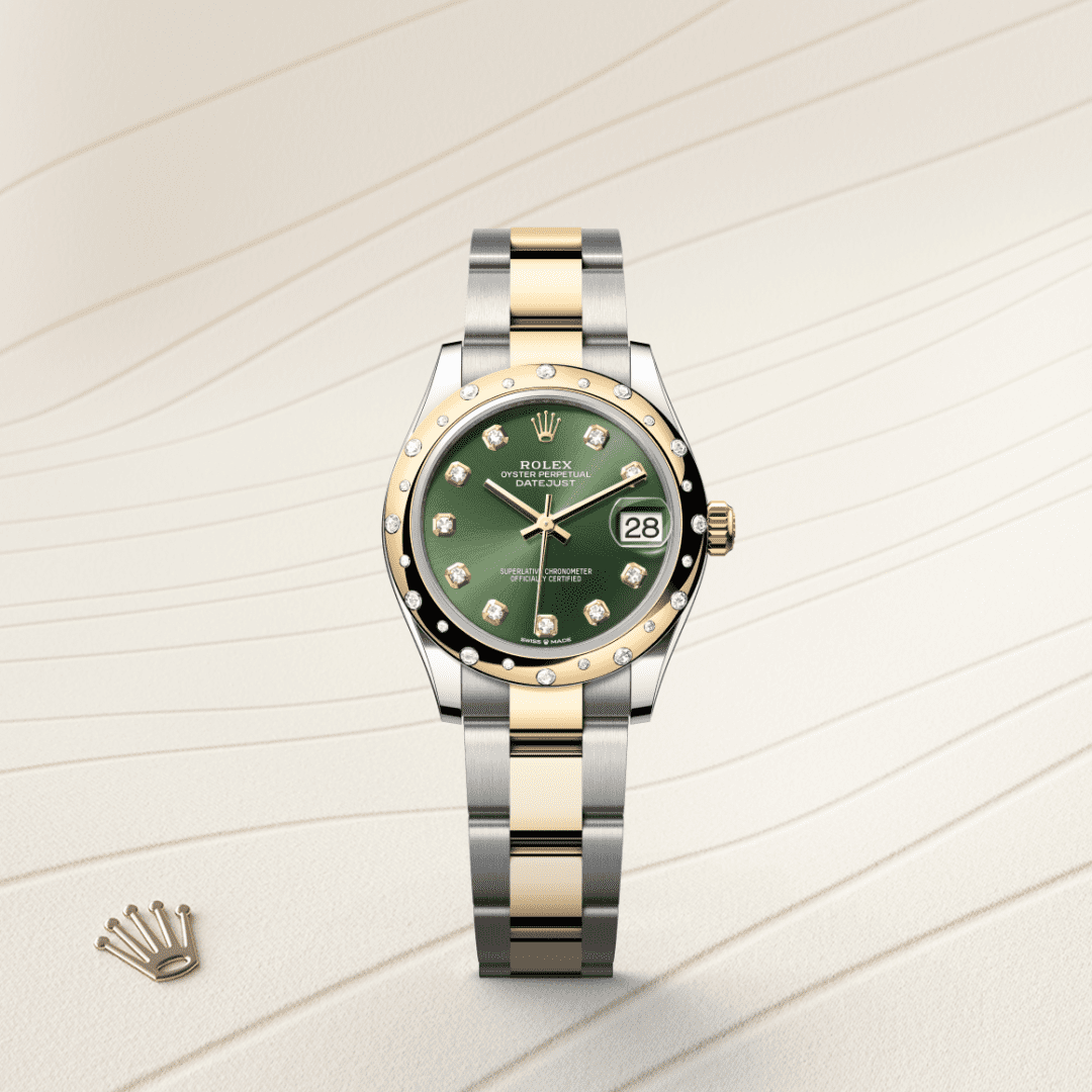 Rolex Datejust 31 Oyster, 31 mm, Oystersteel çelik, sarı altın ve pırlanta M278343RBR-0029