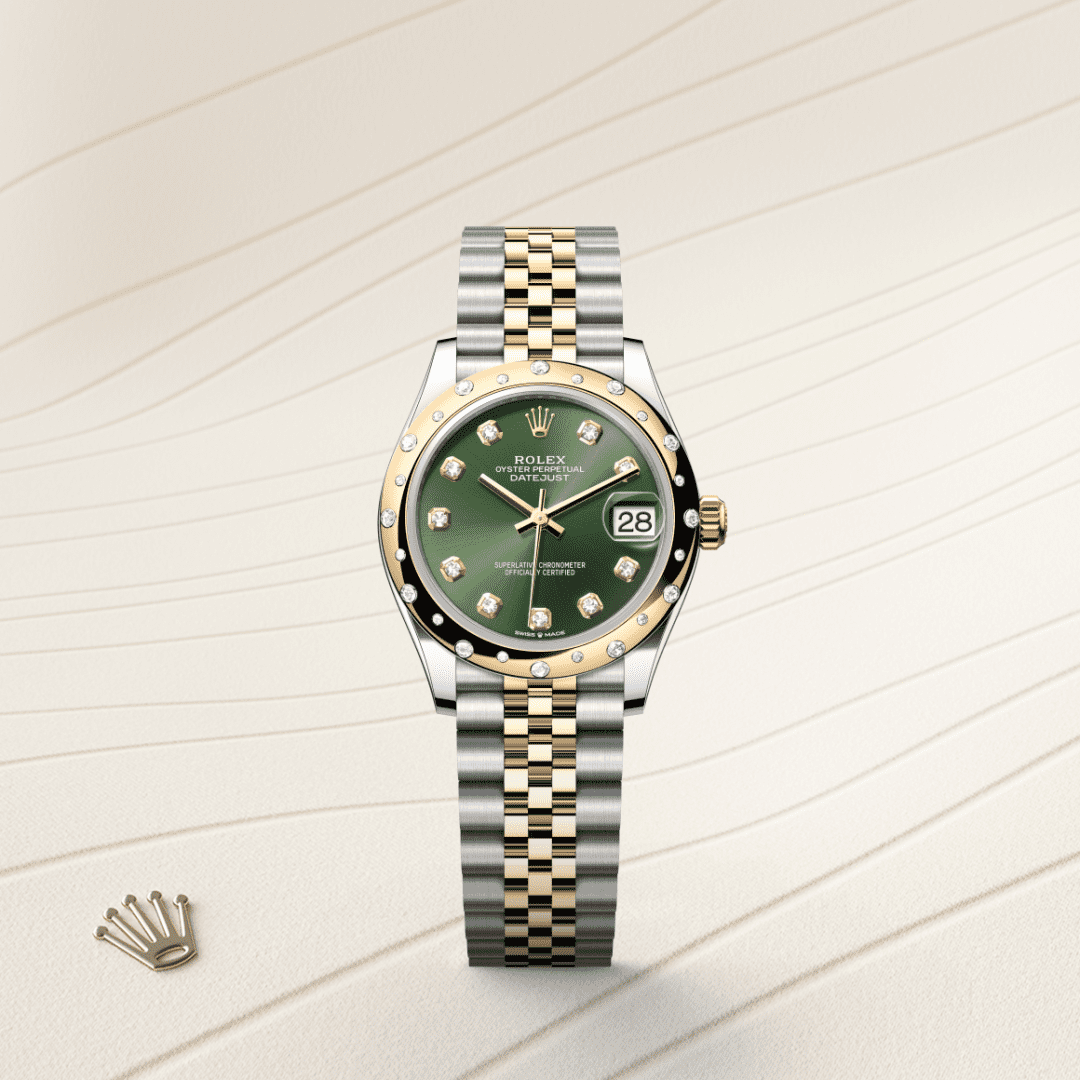 Rolex Datejust 31 Oyster, 31 mm, Oystersteel çelik, sarı altın ve pırlanta M278343RBR-0030