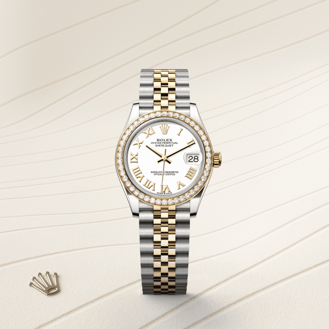 Rolex Datejust 31 Oyster, 31 mm, Oystersteel çelik, sarı altın ve pırlanta M278383RBR-0002