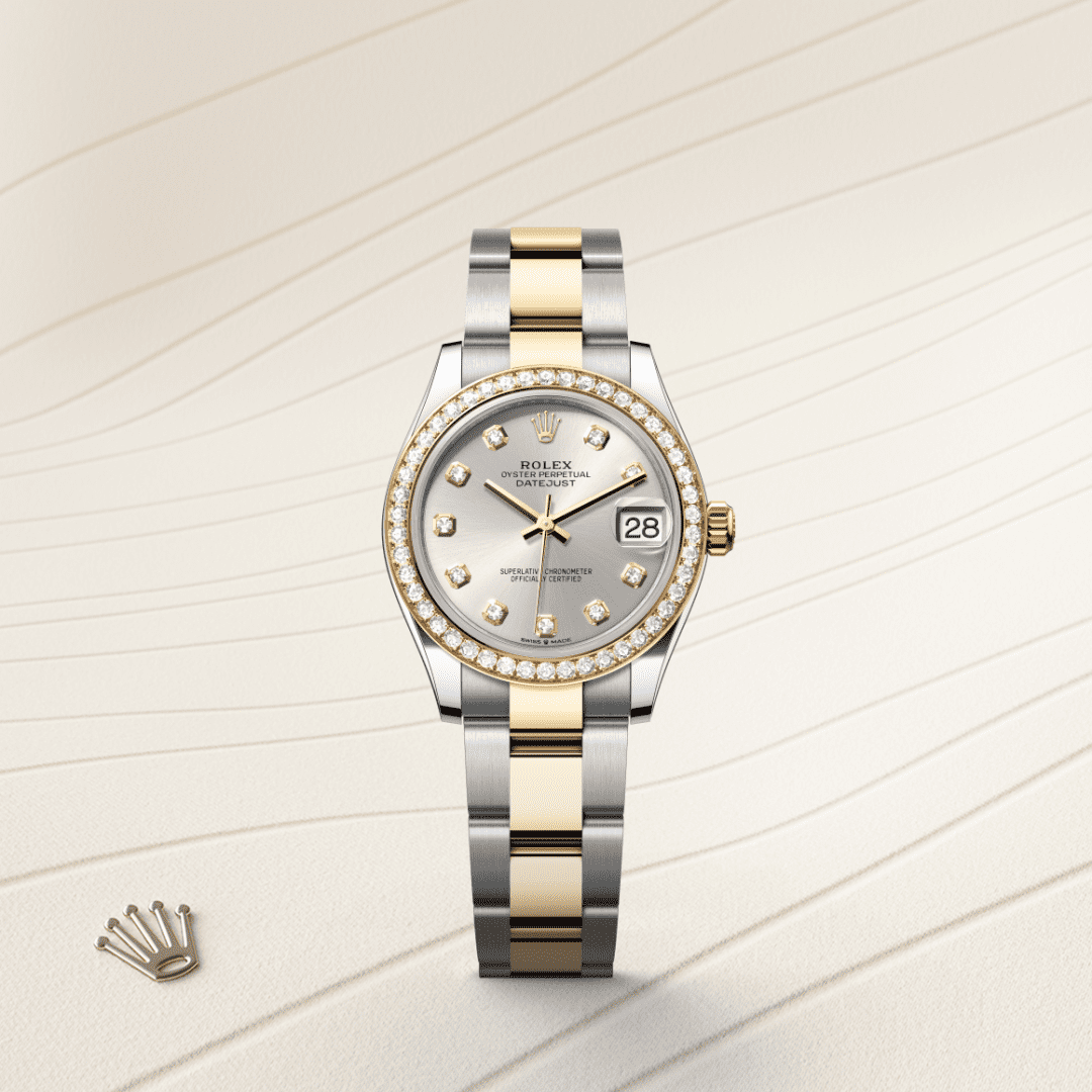 Rolex Datejust 31 Oyster, 31 mm, Oystersteel çelik, sarı altın ve pırlanta M278383RBR-0019