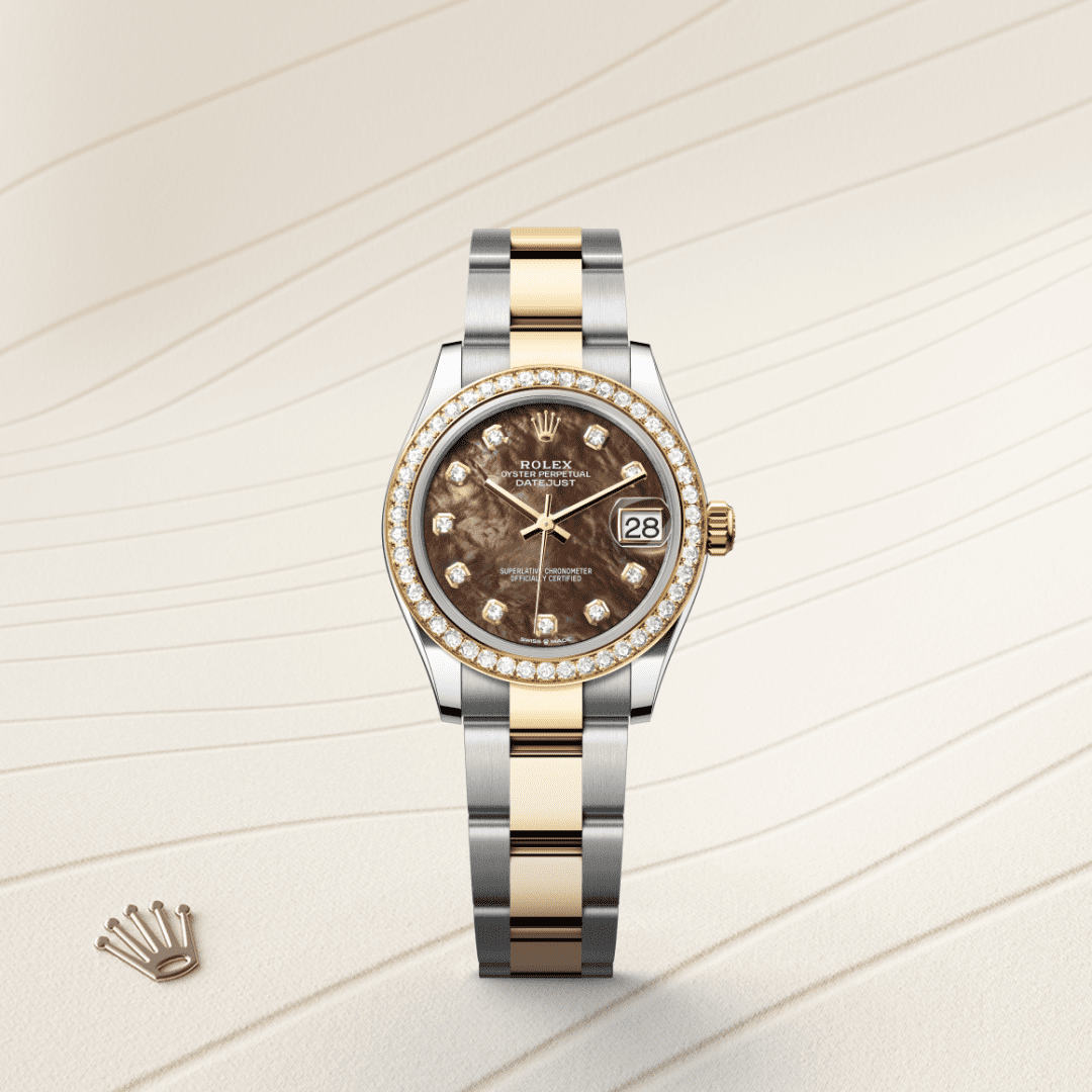 Rolex Datejust 31 Oyster, 31 mm, Oystersteel çelik, sarı altın ve pırlanta M278383RBR-0023