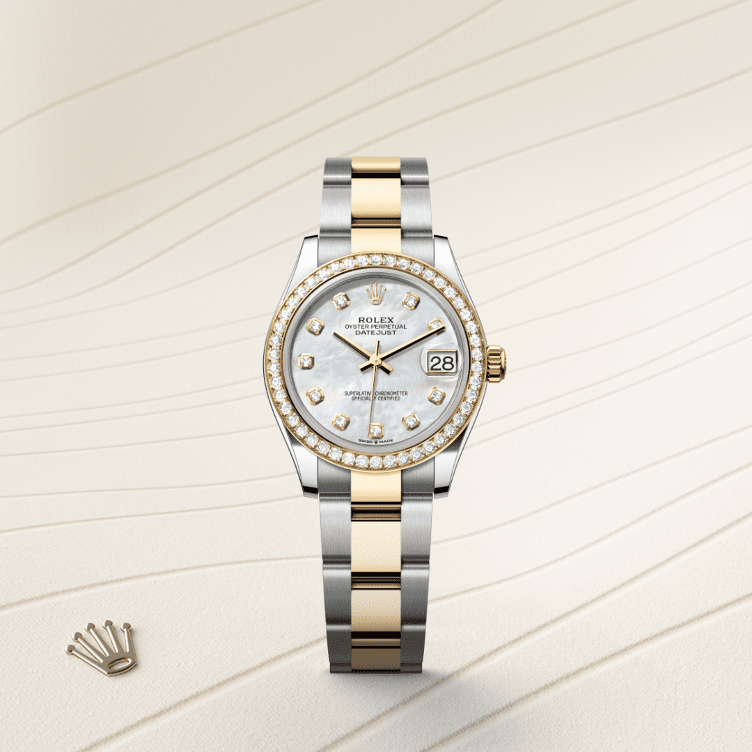 Rolex Datejust 31 Oyster, 31 mm, Oystersteel çelik, sarı altın ve pırlanta M278383RBR-0027