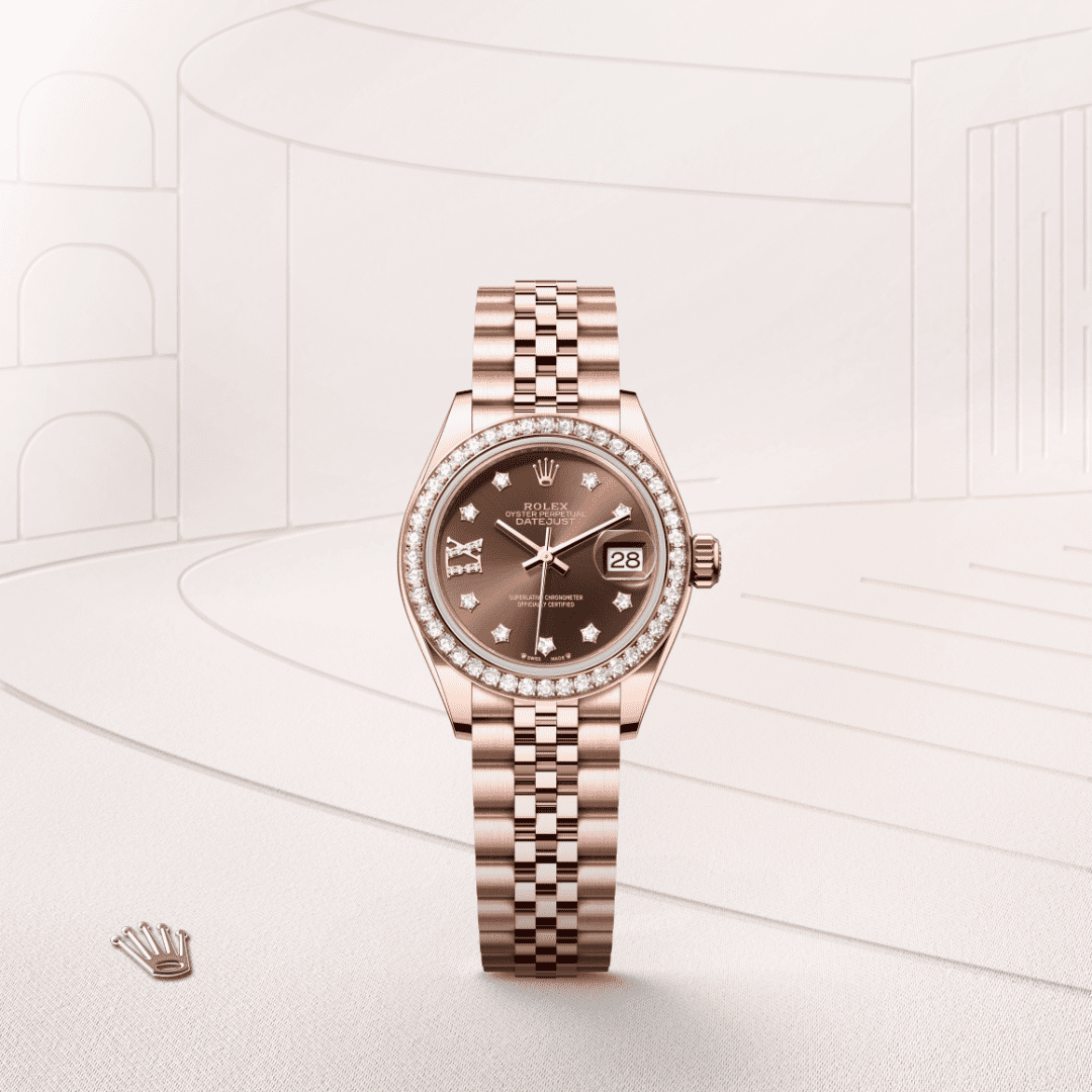 Rolex Lady-Datejust Oyster, 28 mm, Everose altın ve pırlanta M279135RBR-0002