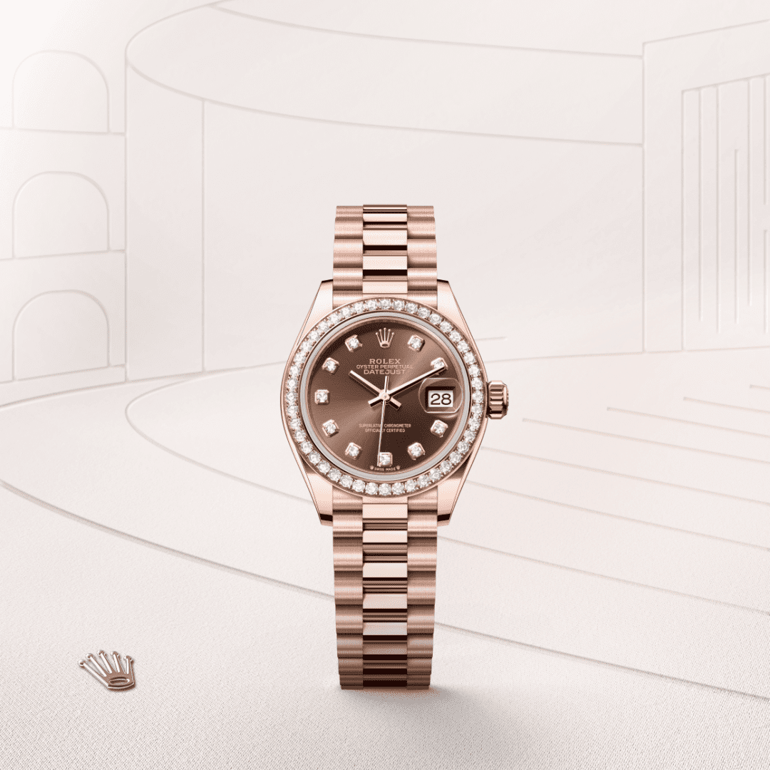 Rolex Lady-Datejust Oyster, 28 mm, Everose altın ve pırlanta M279135RBR-0017