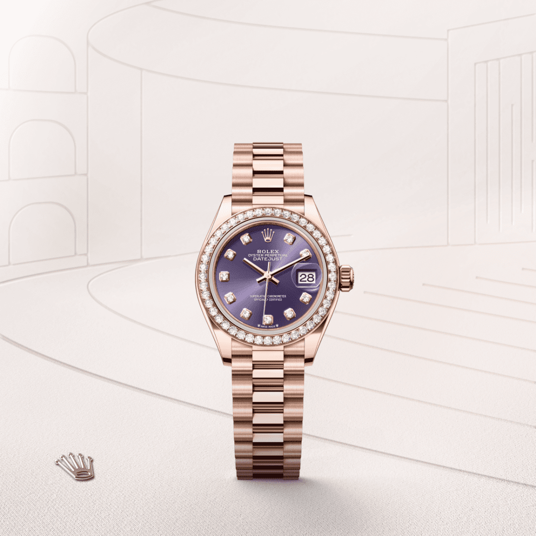 Rolex Lady-Datejust Oyster, 28 mm, Everose altın ve pırlanta M279135RBR-0020