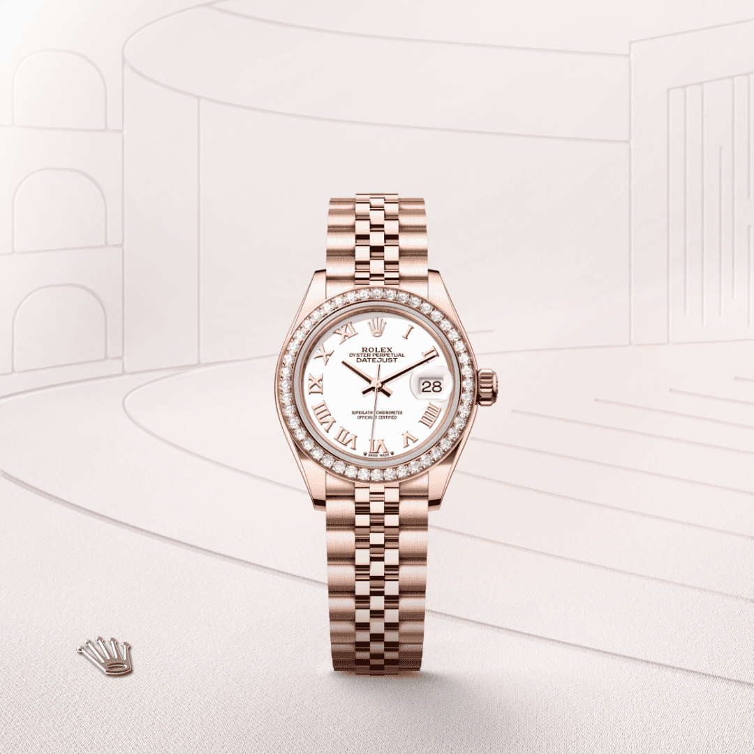 Rolex Lady-Datejust Oyster, 28 mm, Everose altın ve pırlanta M279135RBR-0024