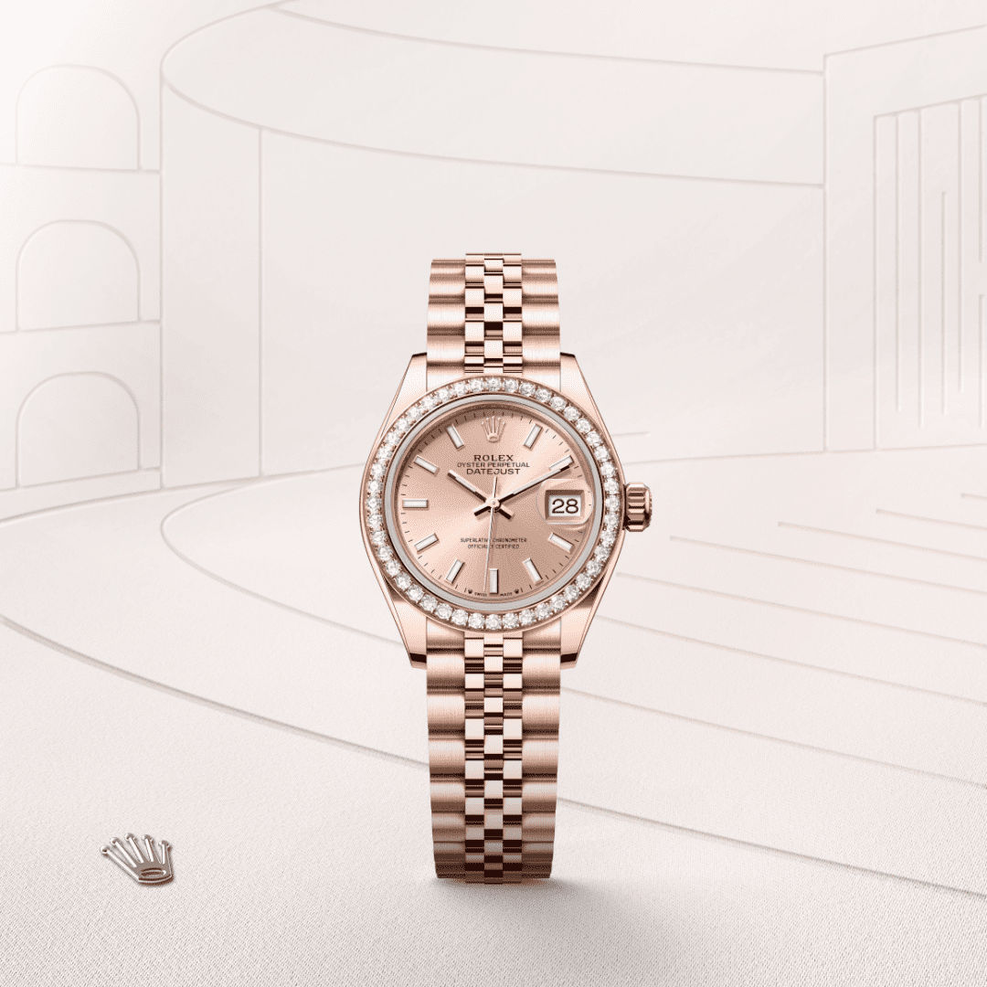 Rolex Lady-Datejust Oyster, 28 mm, Everose altın ve pırlanta M279135RBR-0026