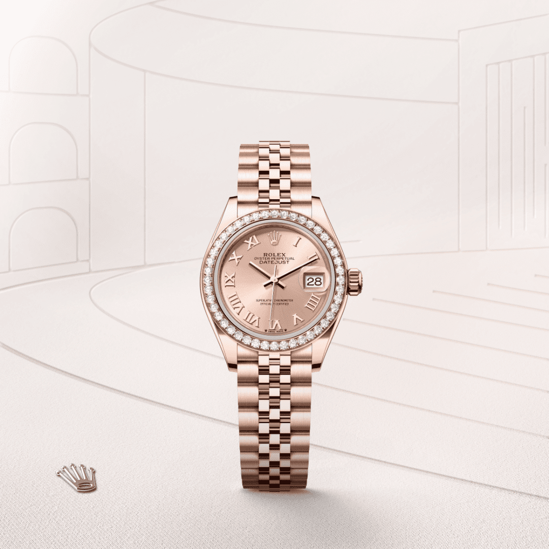 Rolex Lady-Datejust Oyster, 28 mm, Everose altın ve pırlanta M279135RBR-0028
