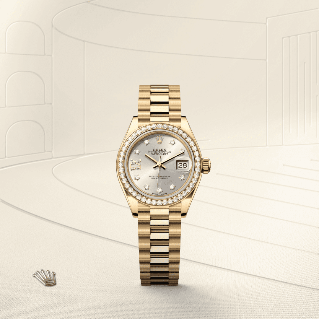 Rolex Lady-Datejust Oyster, 28 mm, sarı altın ve pırlanta M279138RBR-0001