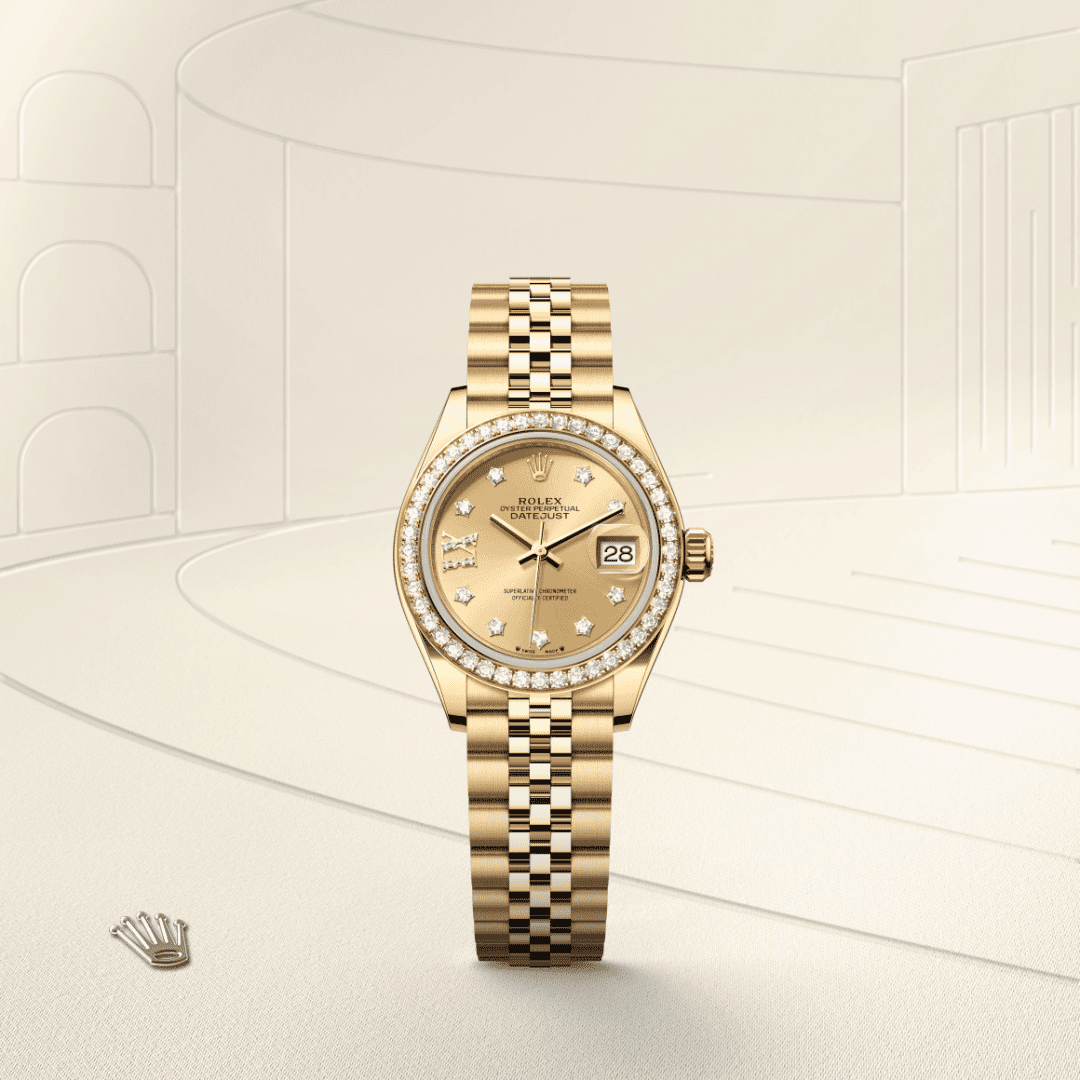 Rolex Lady-Datejust Oyster, 28 mm, sarı altın ve pırlanta M279138RBR-0007