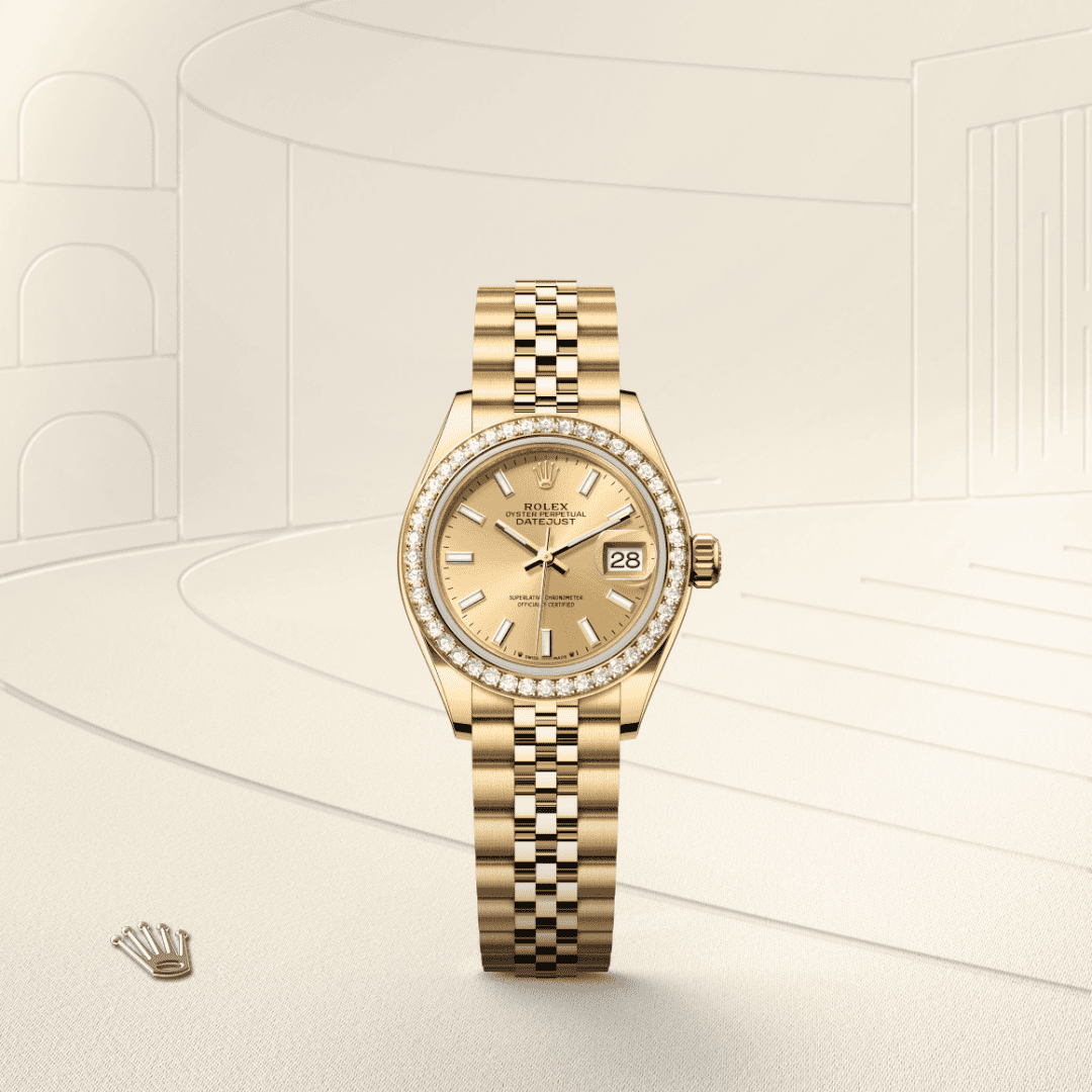 Rolex Lady-Datejust Oyster, 28 mm, sarı altın ve pırlanta M279138RBR-0013
