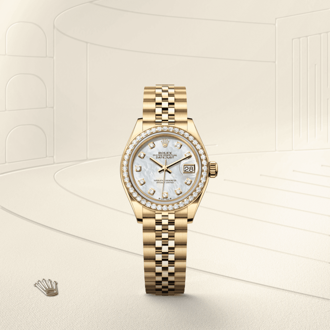 Rolex Lady-Datejust Oyster, 28 mm, sarı altın ve pırlanta M279138RBR-0016