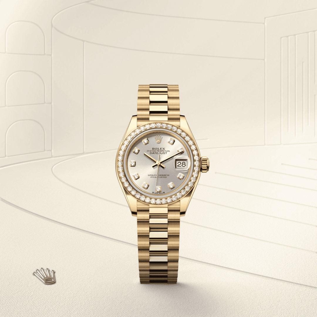 Rolex Lady-Datejust Oyster, 28 mm, sarı altın ve pırlanta M279138RBR-0019