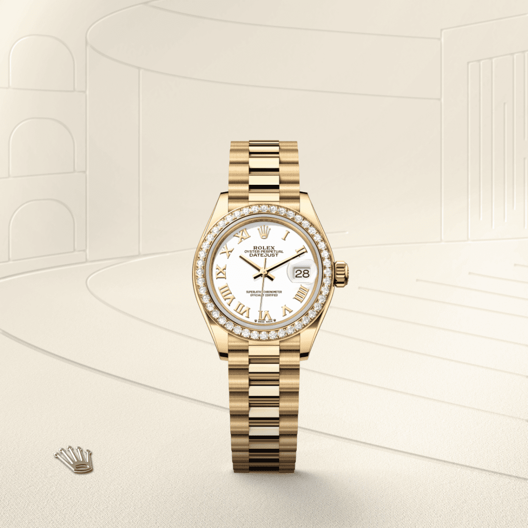 Rolex Lady-Datejust Oyster, 28 mm, sarı altın ve pırlanta M279138RBR-0031