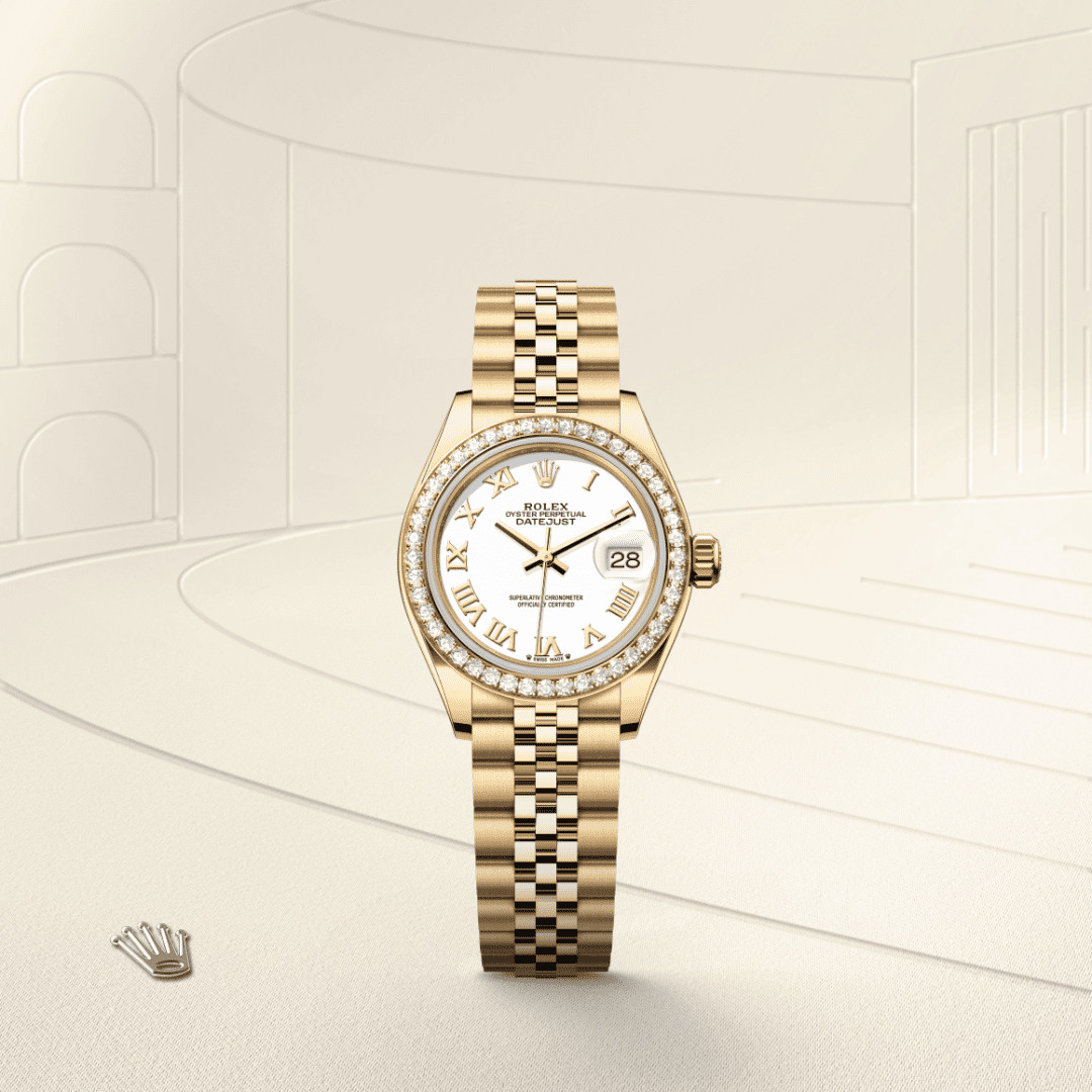 Rolex Lady-Datejust Oyster, 28 mm, sarı altın ve pırlanta M279138RBR-0032