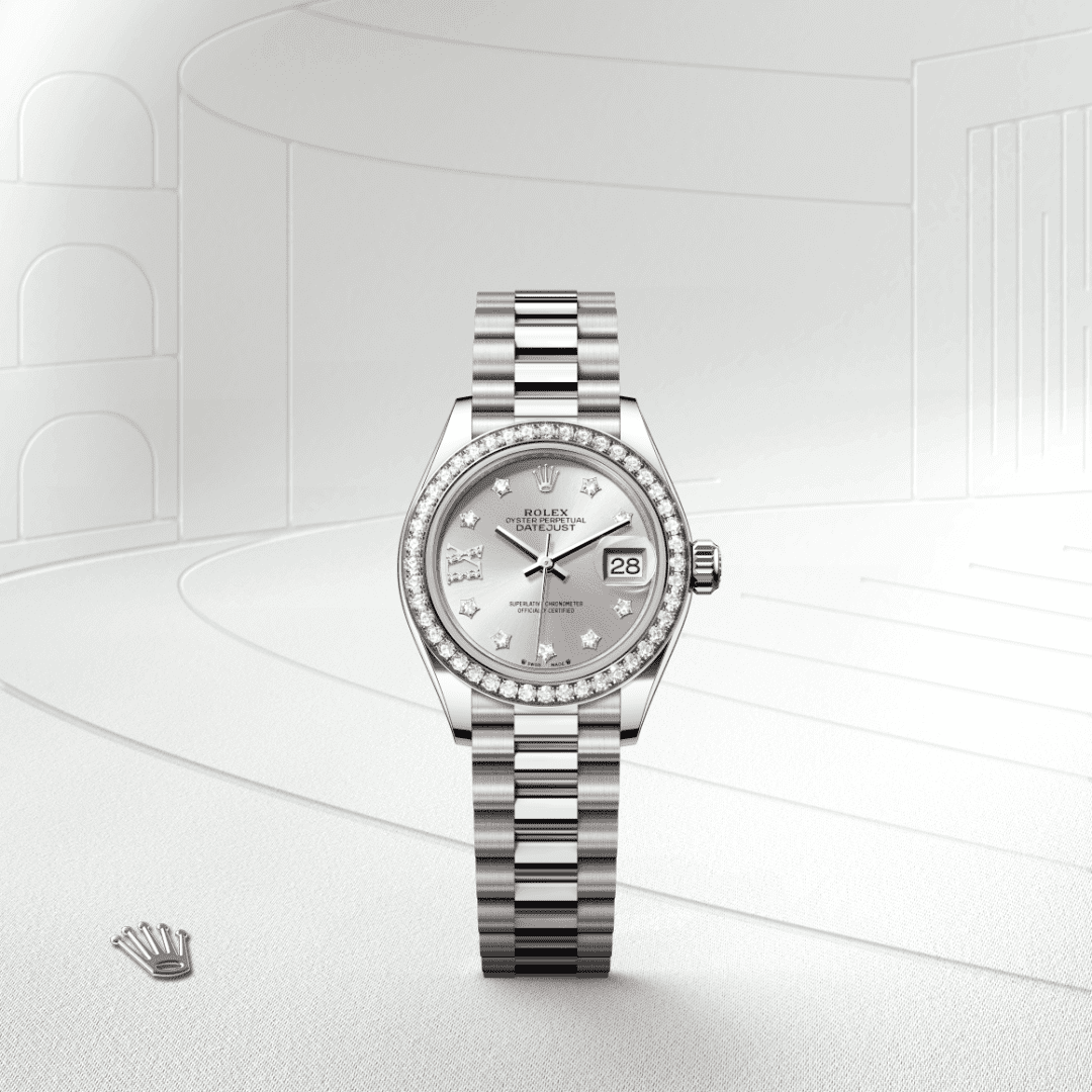 Rolex Lady-Datejust Oyster, 28 mm, beyaz altın ve pırlanta M279139RBR-0003
