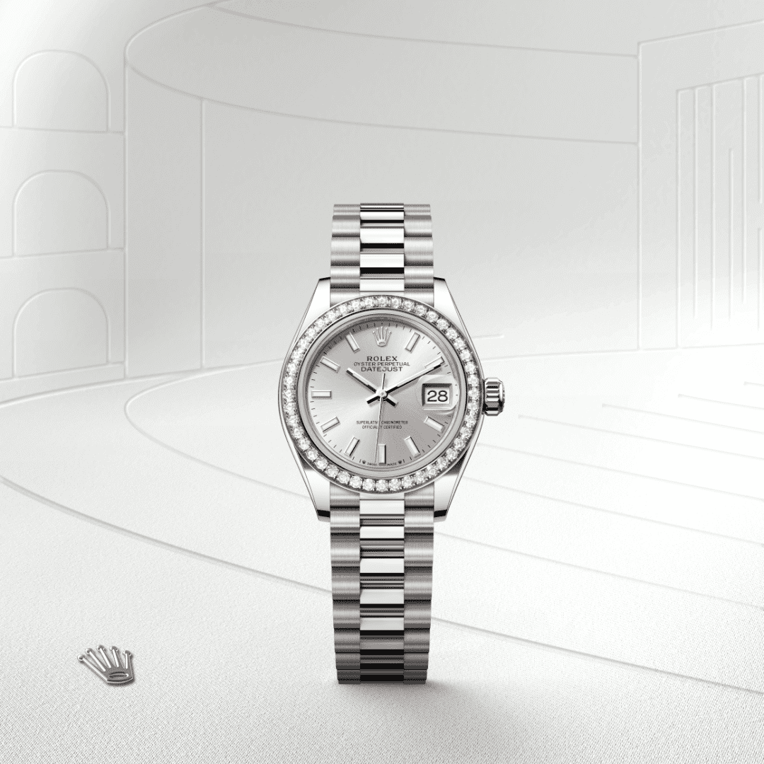 Rolex Lady-Datejust Oyster, 28 mm, beyaz altın ve pırlanta M279139RBR-0006