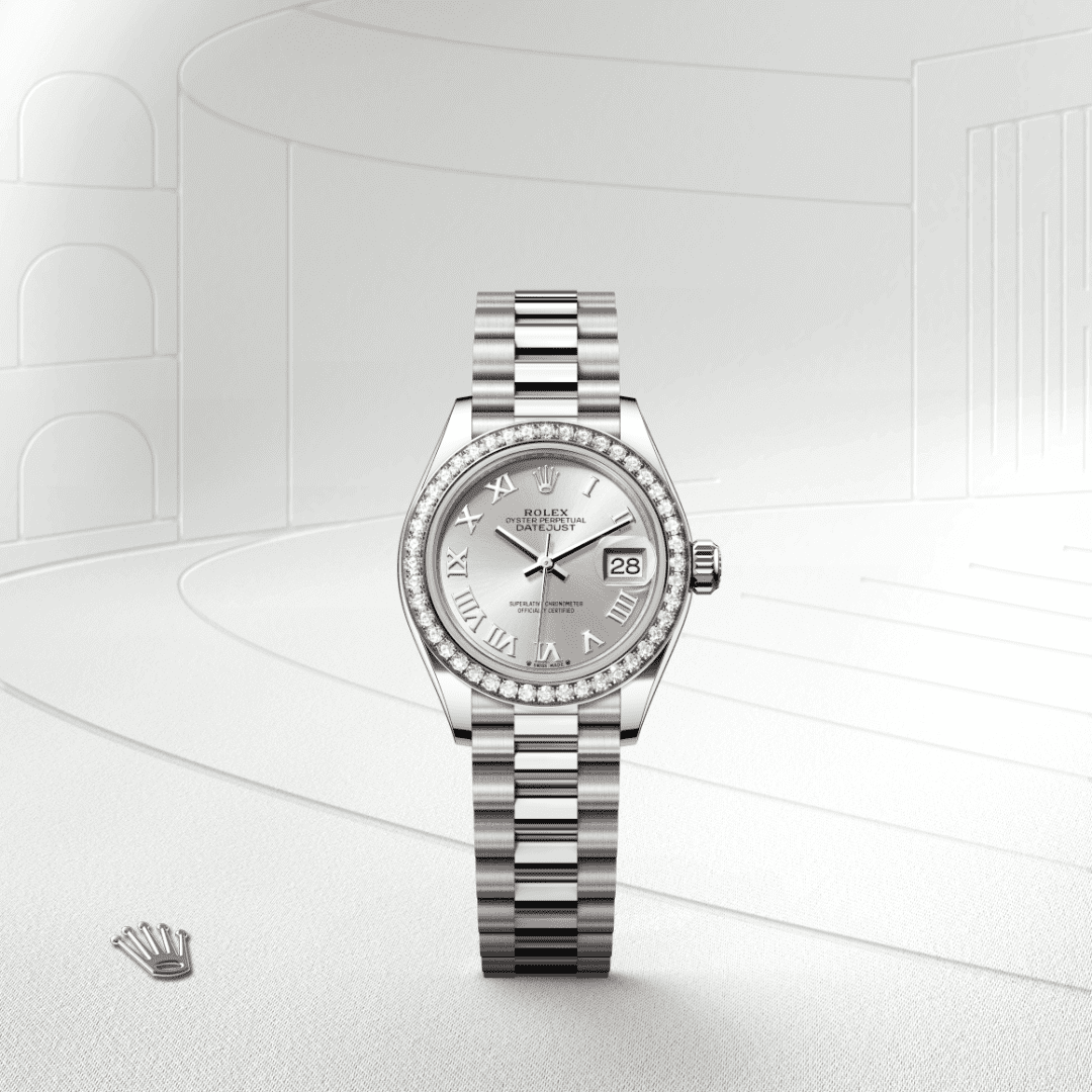 Rolex Lady-Datejust Oyster, 28 mm, beyaz altın ve pırlanta M279139RBR-0007