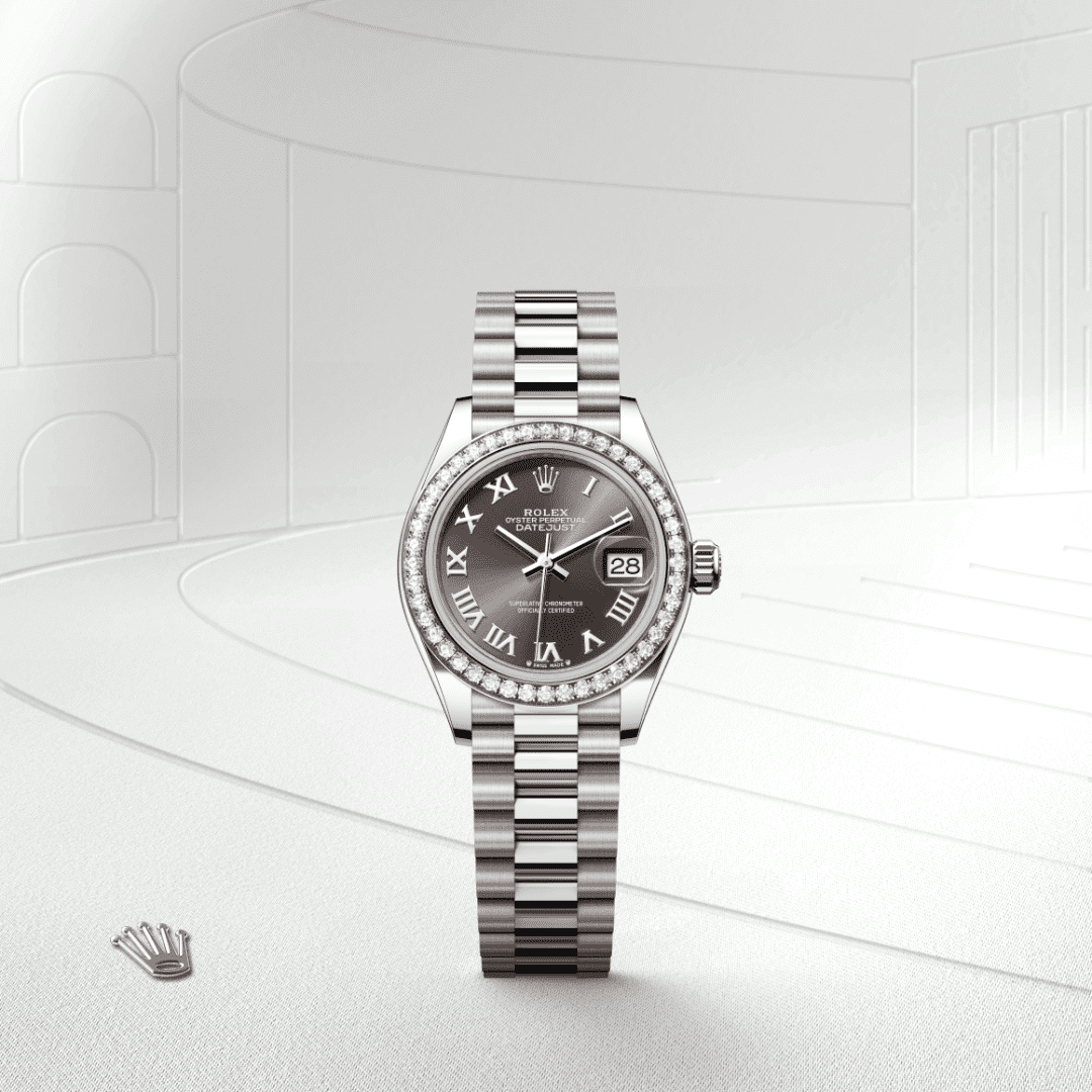 Rolex Lady-Datejust Oyster, 28 mm, beyaz altın ve pırlanta M279139RBR-0010