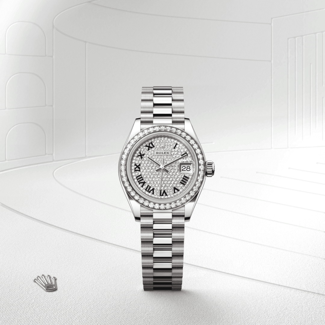 Rolex Lady-Datejust Oyster, 28 mm, beyaz altın ve pırlanta M279139RBR-0014