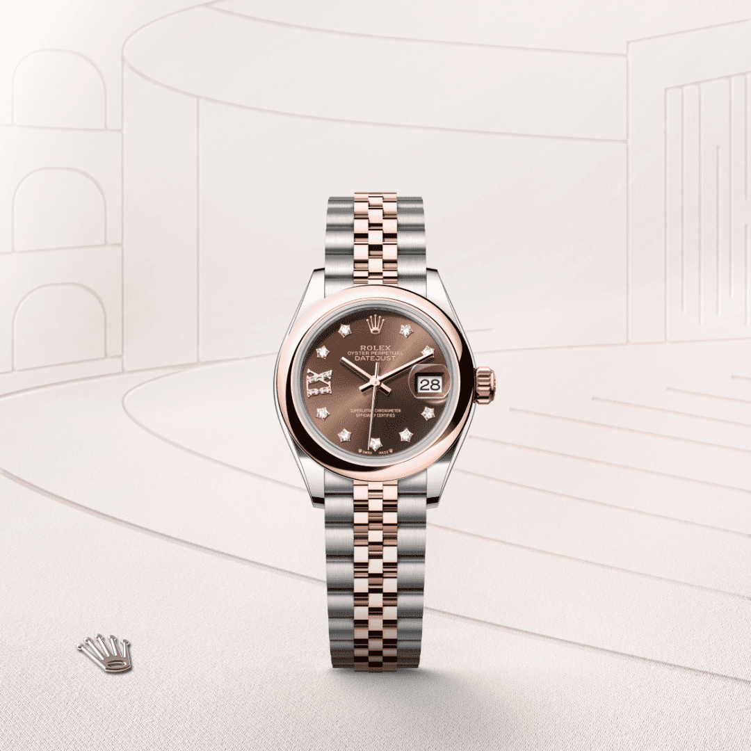 Rolex Lady-Datejust Oyster, 28 mm, Oystersteel çelik ve Everose altın M279161-0003