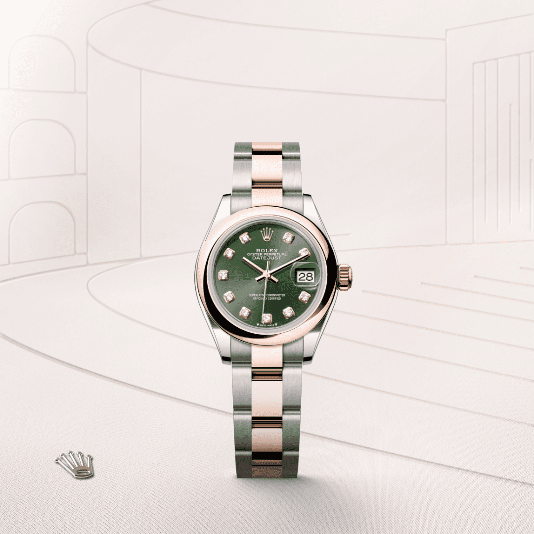 Rolex Lady-Datejust Oyster, 28 mm, Oystersteel çelik ve Everose altın M279161-0008