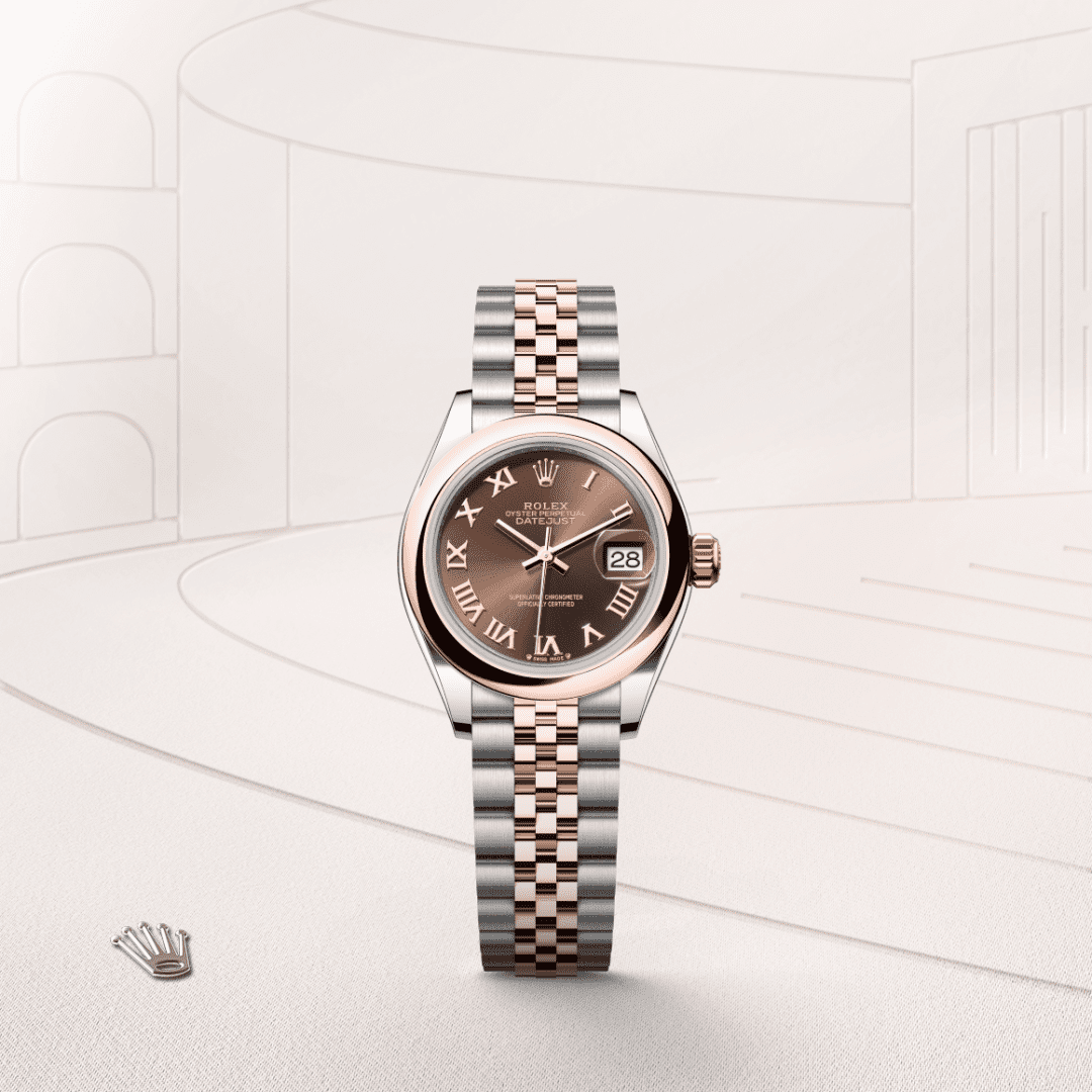 Rolex Lady-Datejust Oyster, 28 mm, Oystersteel çelik ve Everose altın M279161-0009