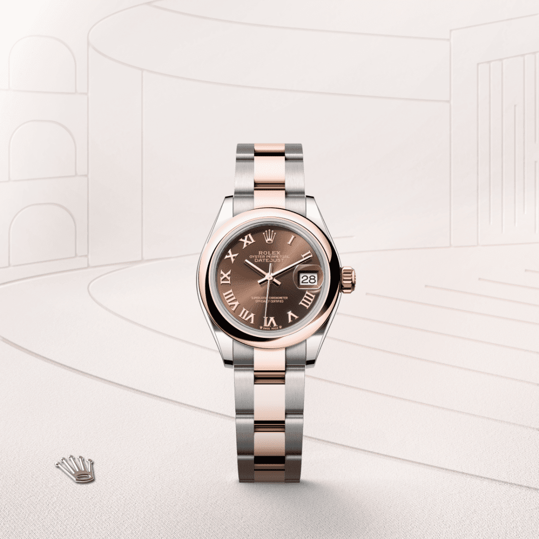 Rolex Lady-Datejust Oyster, 28 mm, Oystersteel çelik ve Everose altın M279161-0010