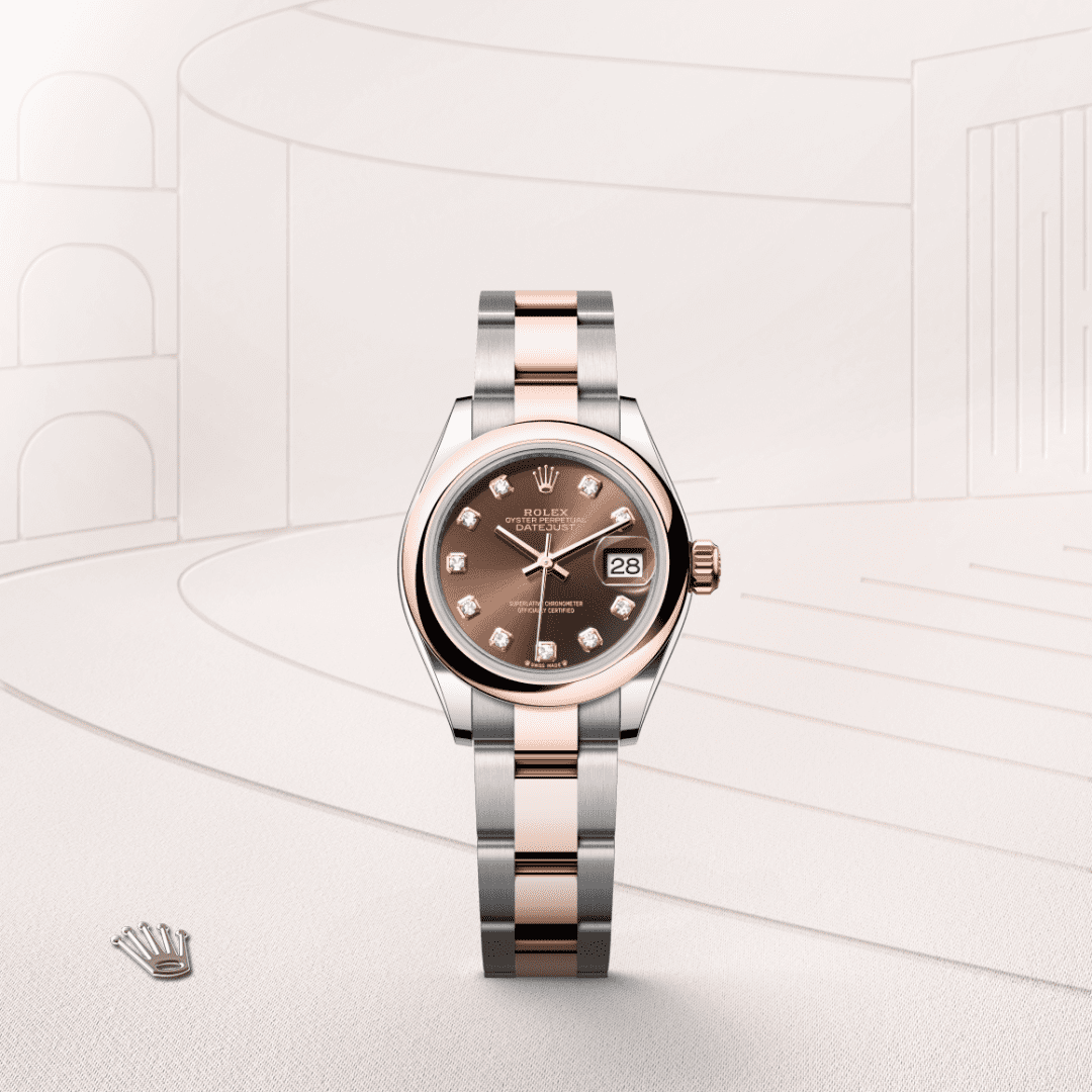 Rolex Lady-Datejust Oyster, 28 mm, Oystersteel çelik ve Everose altın M279161-0012