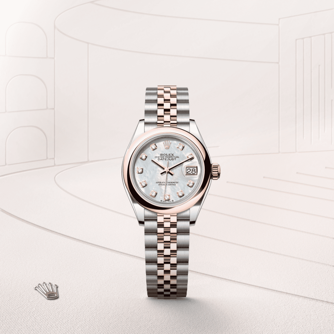 Rolex Lady-Datejust Oyster, 28 mm, Oystersteel çelik ve Everose altın M279161-0013