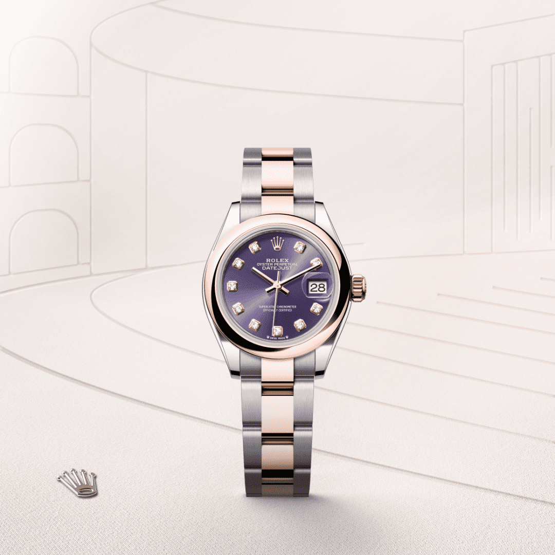 Rolex Lady-Datejust Oyster, 28 mm, Oystersteel çelik ve Everose altın M279161-0016