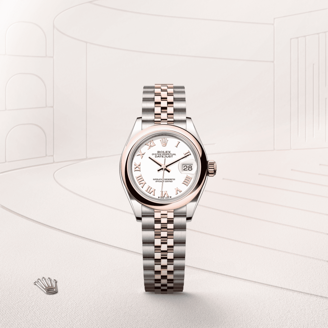 Rolex Lady-Datejust Oyster, 28 mm, Oystersteel çelik ve Everose altın M279161-0021