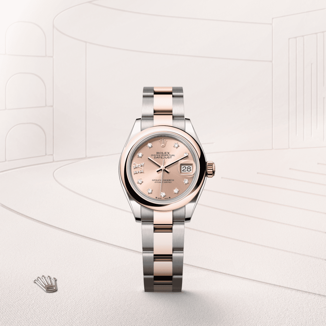 Rolex Lady-Datejust Oyster, 28 mm, Oystersteel çelik ve Everose altın M279161-0028