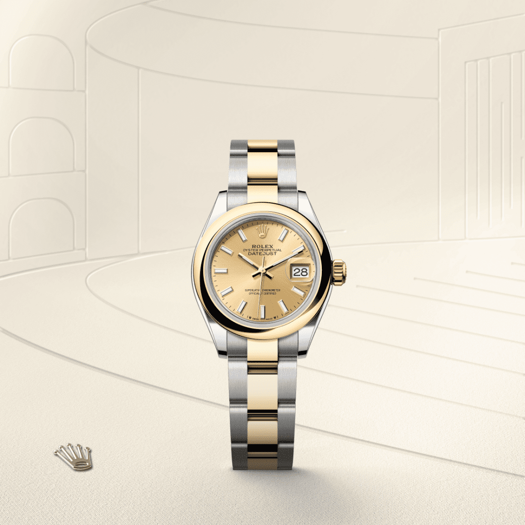 Rolex Lady-Datejust Oyster, 28 mm, Oystersteel çelik ve sarı altın M279163-0002