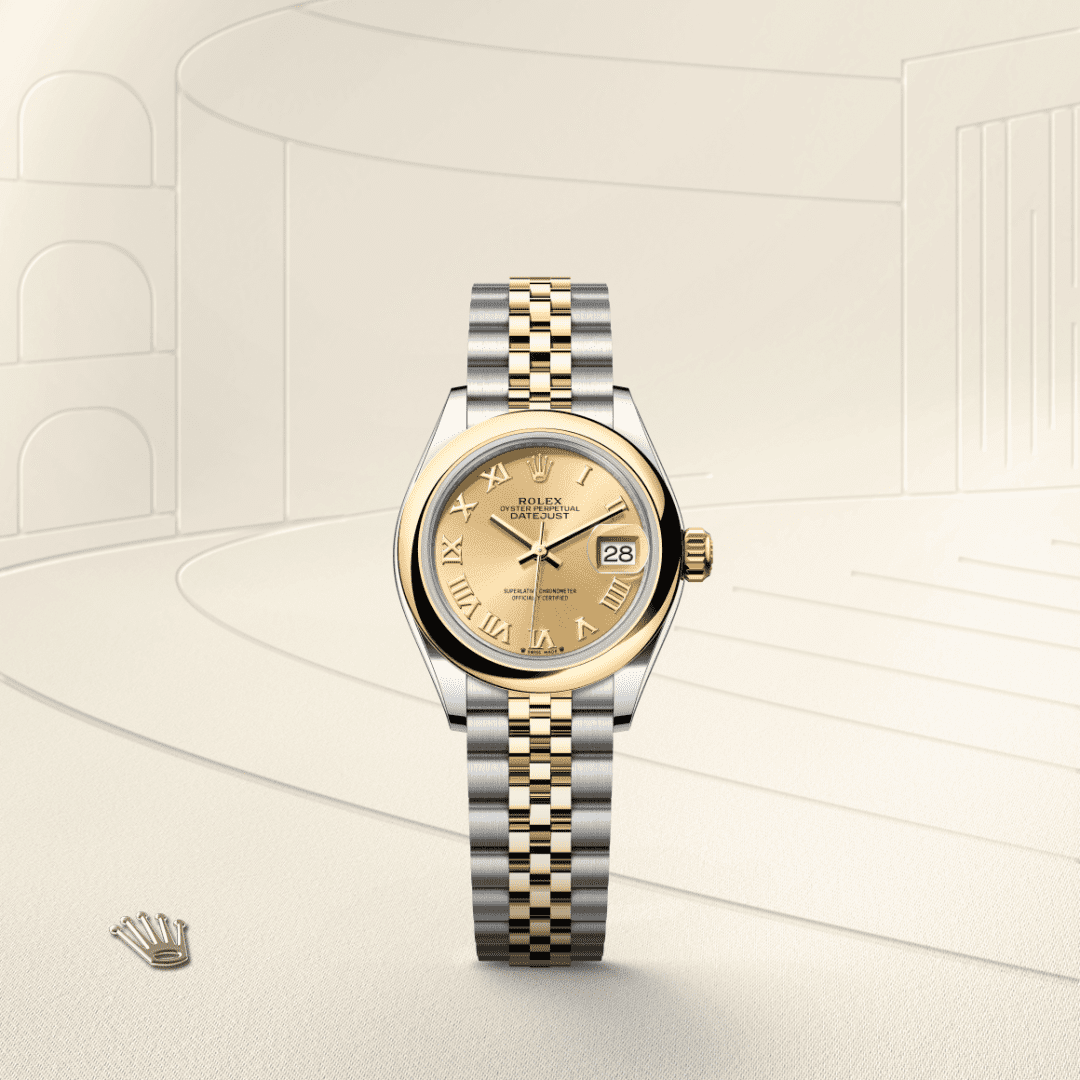 Rolex Lady-Datejust Oyster, 28 mm, Oystersteel çelik ve sarı altın M279163-0009