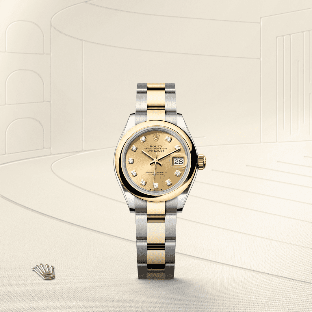 Rolex Lady-Datejust Oyster, 28 mm, Oystersteel çelik ve sarı altın M279163-0012