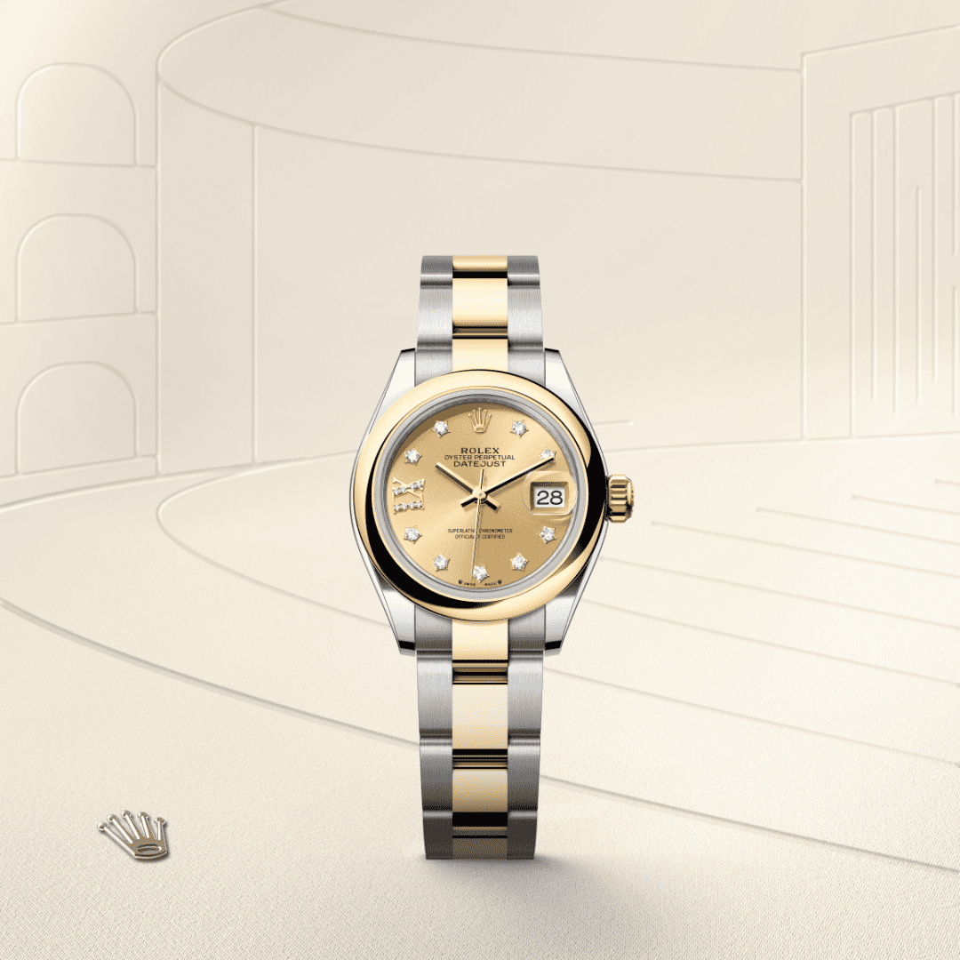 Rolex Lady-Datejust Oyster, 28 mm, Oystersteel çelik ve sarı altın M279163-0021